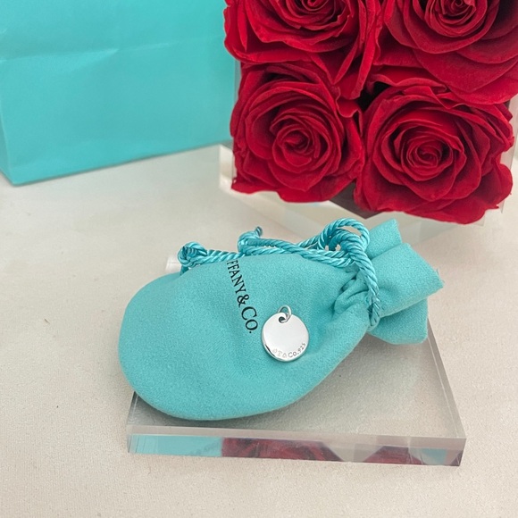 Tiffany Silver Letter K Alphabet Initial Round Circle Notes Charm Pendant NEW - Picture 8 of 14